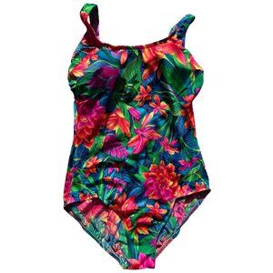 Vintage Lands End Womens Regular One-Piece Swimsuit Size 14 NWT